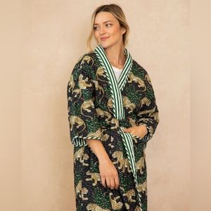 Printfresh Quilted Robe in Bagheera Ink